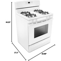 Freestanding Gas Range Designed for Versatile Cooking, 5.1 Cu Ft Oven, 15,000 BTU Burners, Bake Assist