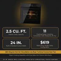 24 In. Single Wall Electric Oven with Convection, Touch Control in Stainless Steel — Results & Stats
