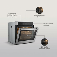 24 In. Single Wall Electric Oven with Convection, Touch Control in Stainless Steel — infographic