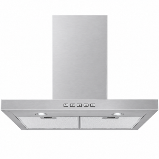 30-Inch T-Style Chimney Wall-Mount Range Hood with 450 Max Blower CFM