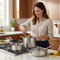 Stainless Steel 11-Piece Cookware Set — Lifestyle