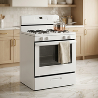 White Freestanding Gas Range with 5.1 Cu. Ft. & Bake Assist Temps — Studio Shot