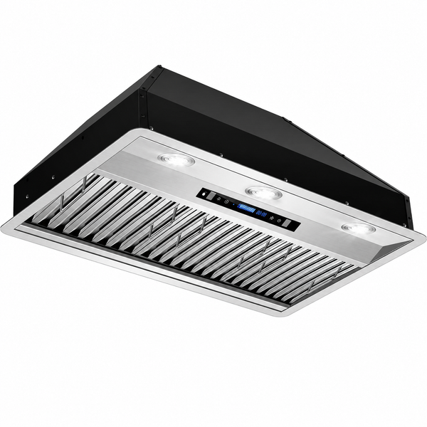 42-Inch Stainless Steel Range Hood Insert with 900 CFM, Gesture Control, Remote Control, and LED Lights